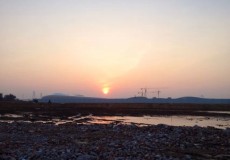 工地的夕阳